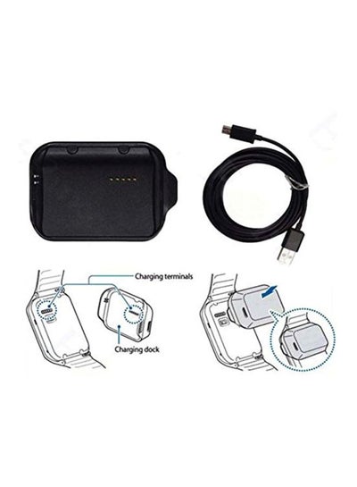 قاعدة شحن USB لجهاز سامسونج جالاكسي جير 2 R380 باللون الأسود