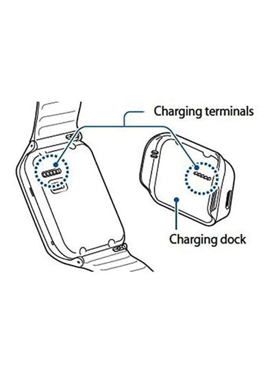 قاعدة شحن USB لجهاز سامسونج جالاكسي جير 2 R380 باللون الأسود