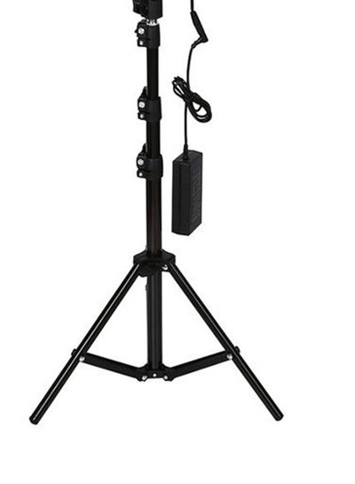 12 inch LED Ring Light With Tripod Stand And Phone Holder Black