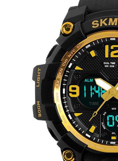 ساعة رجالية مطاطية أنالوج ورقمية 1155B - 55 ملم - أسود