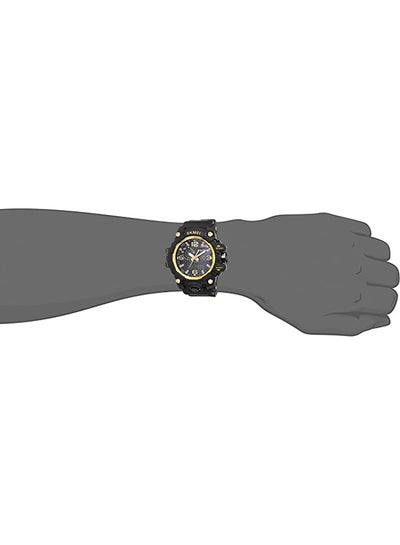 ساعة رجالية مطاطية أنالوج ورقمية 1155B - 55 ملم - أسود