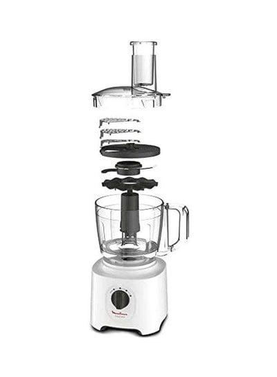 EASY FORCE  Food Processor Easy To Use Ideal For Beginners 6 Attachments Over 25 Different Functions 2.4 L 800 W FP247127 White/Clear