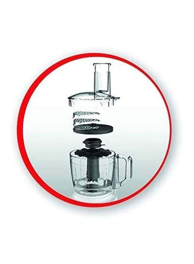 EASY FORCE  Food Processor Easy To Use Ideal For Beginners 6 Attachments Over 25 Different Functions 2.4 L 800 W FP247127 White/Clear