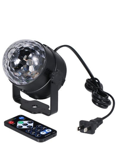 مصباح LED صغير لتأثير المسرح على شكل كرة سحرية مع جهاز تحكم عن بعد شفاف/أسود