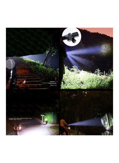 Electric LED Torch With 3 Head Black 14.6centimeter