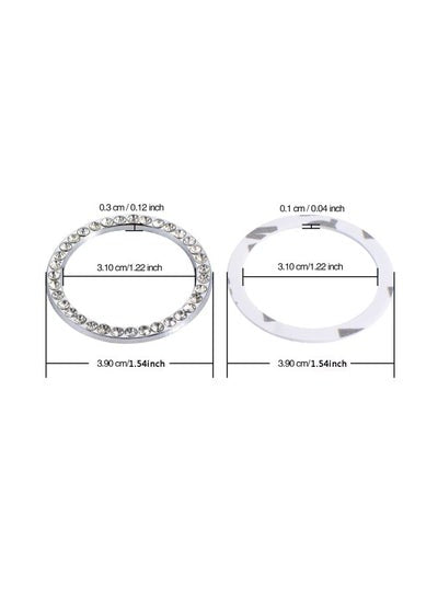 2-Piece Auto Engine Knob Decorative Crystal