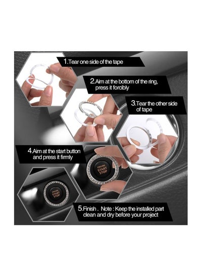 2-Piece Auto Engine Knob Decorative Crystal