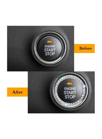 3 قطع من الكريستال المزخرف بمقبض محرك السيارة