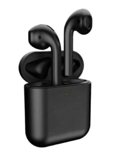 TWS I12 Double Bluetooth Wireless Earbuds With Protective Case Black