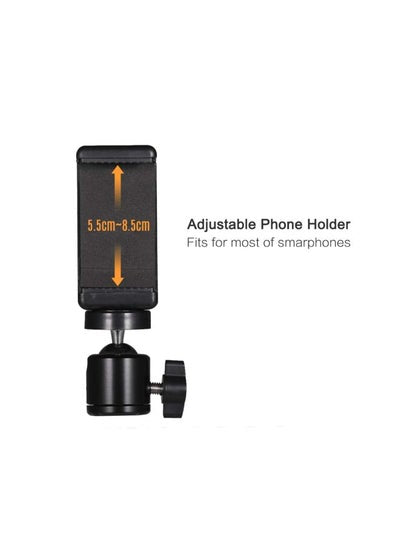 Adjustable Phone Holder With Ball Head Mount Black
