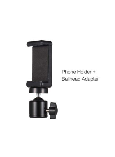 Adjustable Phone Holder With Ball Head Mount Black
