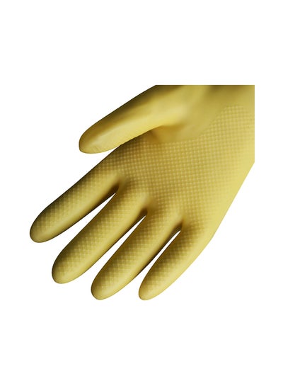 طقم قفازات تنظيف منزلية بأكمام طويلة أصفر مقاس XLسنتيمتر