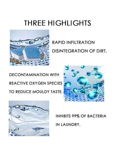 منظف للغسالات 20 قطعة أبيض/أزرق