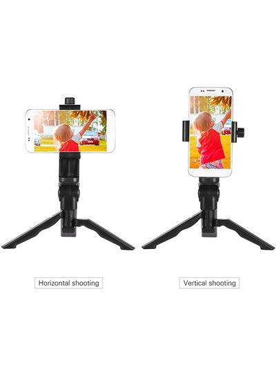 Mini Tabletop Tripod Stand With Universal Smartphone Clip Holder Black