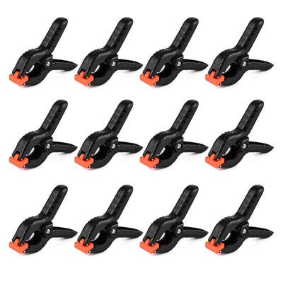 12 Pieces Backdrop Spring Clamp Clip Black/Orange