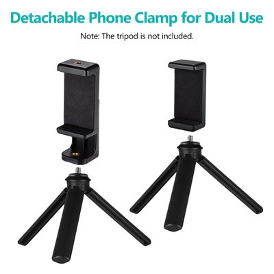 Smartphone Clamp Holder Phone Mount Adapter For Tripod Selfie Stick Black