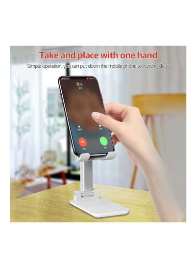 Foldable Non Slip Adjustable Mobile Phone Holder White
