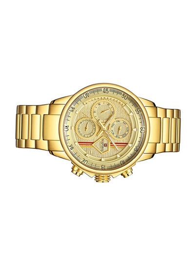 ساعة يد رجالية من الستانلس ستيل بعقارب NF9184 G/G - 46 ملم - ذهبي