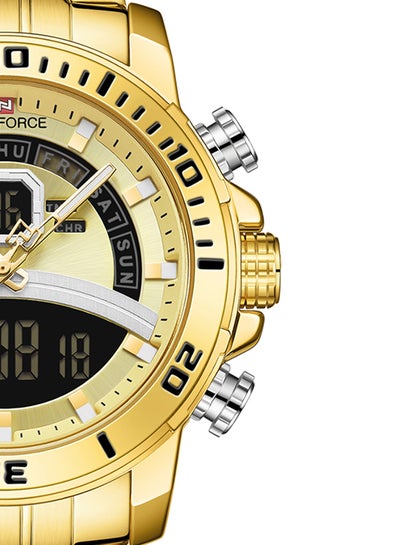 ساعة يد رجالية ستانلس ستيل أنالوج ورقمية NF9181S G/G - 45 ملم - ذهبي