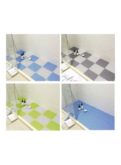4 Piece Of Non-Slip Shower Bathroom Square PVC Bathmats Blue 30 x 8 x 30cm