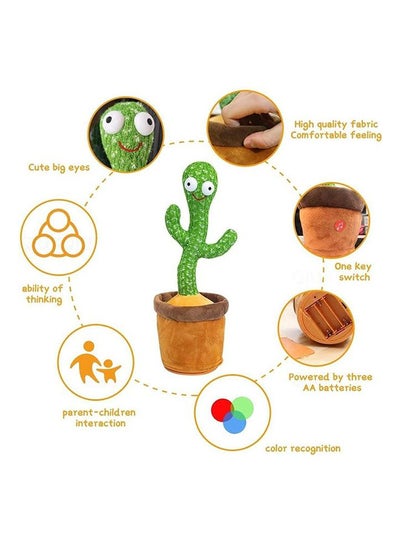 لعبة الرقص الكهربائي والغناء والتسجيل القطيفة على شكل صبار مع 60 أغنية إنجليزية للأطفال