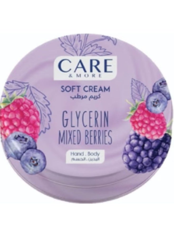 Care & More Soft Cream With Glycerin Mixed Berries +Tropical + Strawberry 3PCS