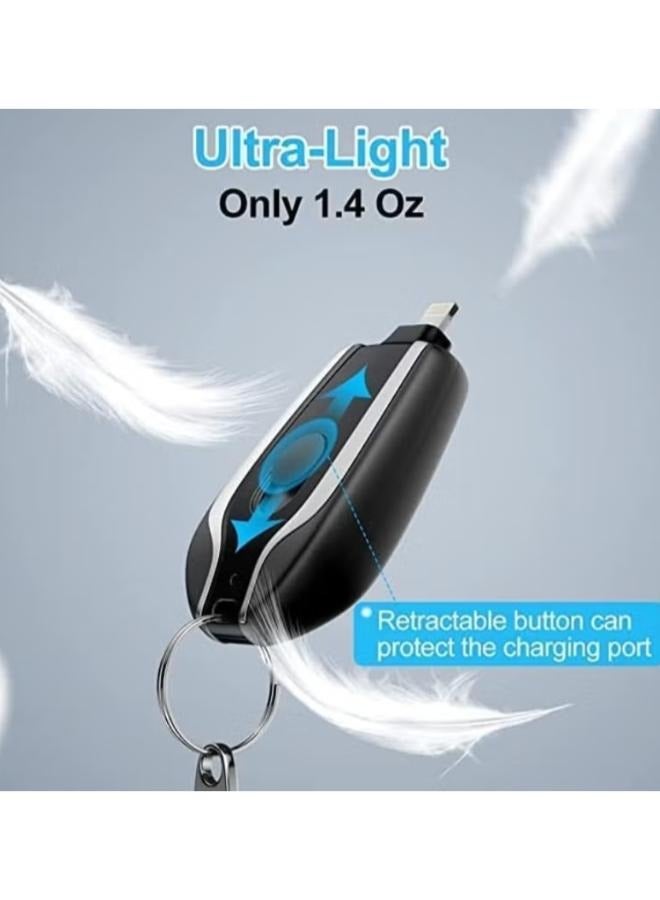 Keychain Portable Charger for iPhone, Ultra-Compact External Fast Charging Power Bank Battery Pack, Key Ring Cell Phone Charger