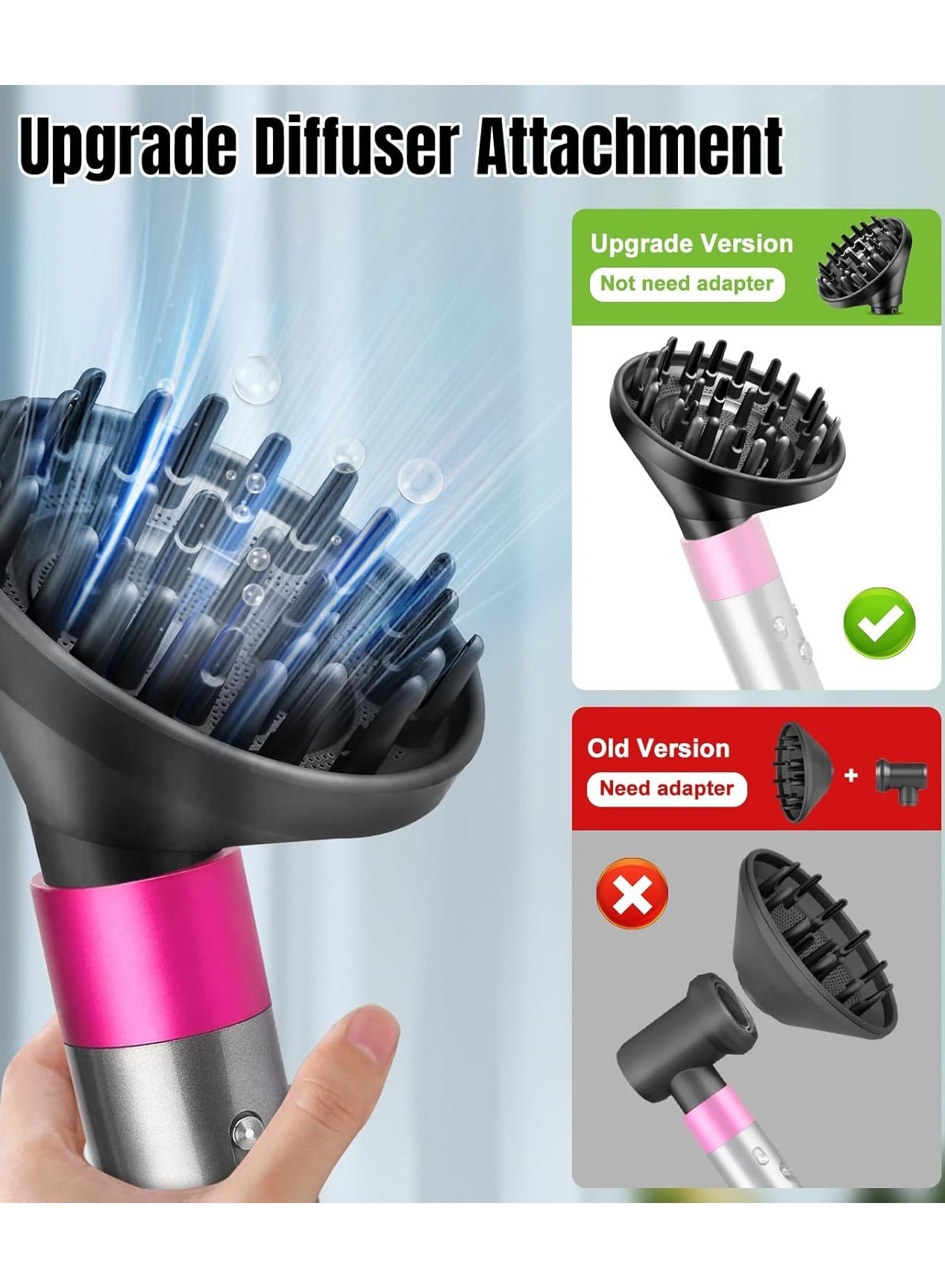 Portable Hair Styler Diffuser Attachment, Compatible with HS01, HS03 & HS05, Lightweight and Compact Design for Effortless Hair Drying and Styling