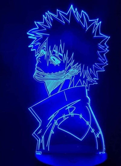 مصباح ثلاثي الأبعاد أضواء ليلية بطلي الأكاديمية DABI LED أنيمي Boku no Hero Academia ثلاثية الأبعاد مصباح طاولة مع ضوء ليلي بصري 16 لونًا