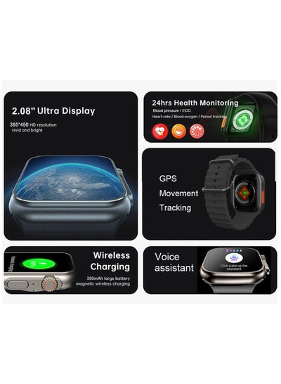 1 pc Smart Watch Ultra Series 8 NFC Smartwatch Men Women Bluetooth Call Waterproof IP68 Wireless Charging HD Screen  Multicolour