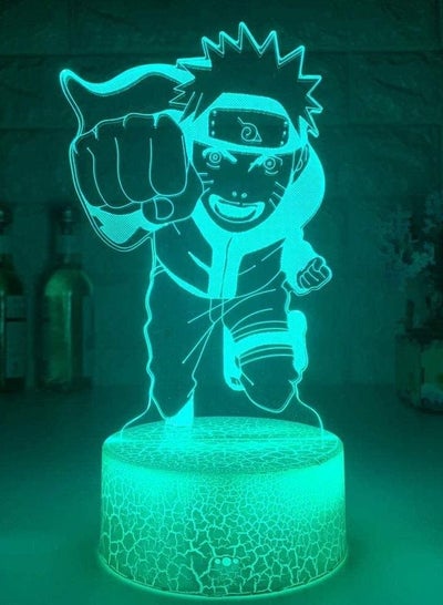 Multicolour 3D Night Light Illusion LED Lamps Decor Lamp for Kids Illusion Naruto Cool LED Night Light Japanese Anime Uzumaki Naruto with Dagger Kids New Year Bedroom Decor Kid Toys