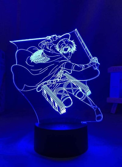 Attack On Titan Levi Ackerman 3D Anime Figure Night Light Lamp for Bedroom Decoration Led Night Light Kids Gift Attack On Titan Table Lamp AOT Levi