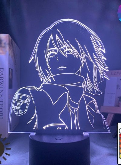 LED Night Light Attack on Titan Mikasa Ackerman Nightlight 3D Lamp Bedroom Decor