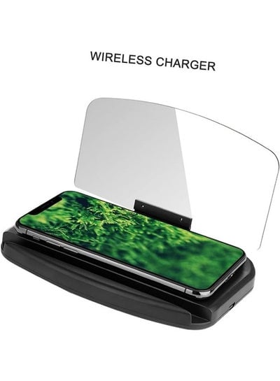 Hud سيارة الهاتف الملاحة قوس شاحن لاسلكي HUD رئيس يصل عرض حامل هاتف المحمول لتحديد المواقع والملاحة سرعة السيارة العارض