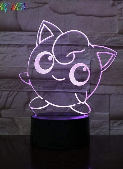 3D Illusion Lamp LED Night Light Jigglypuff Shape Cot Atmosphere Colorful Child Holiday Best Birthday Gifts for Kids