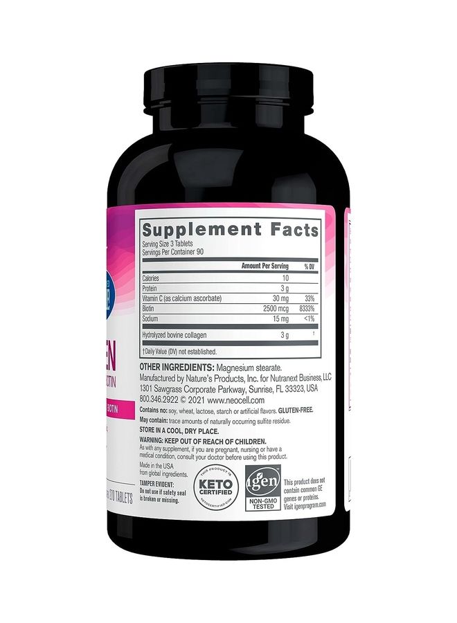 NEOCELL Super Collagen, + Vitamin C & Biotin, 270 Tablets