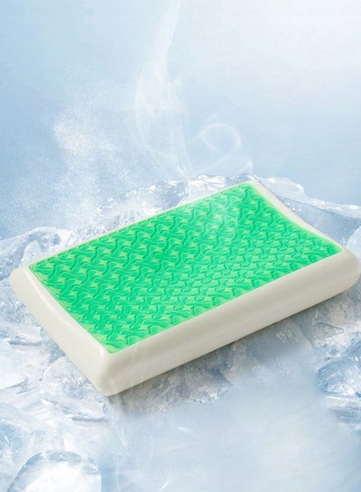 وسادة مريحة من إسفنج ميموري جيلي - وسادة عنق محيطية للنوم، دعم لتقويم العظام، تخفيف آلام الرقبة والكتف، مريحة لنائمي الجانب والظهر والمعدة