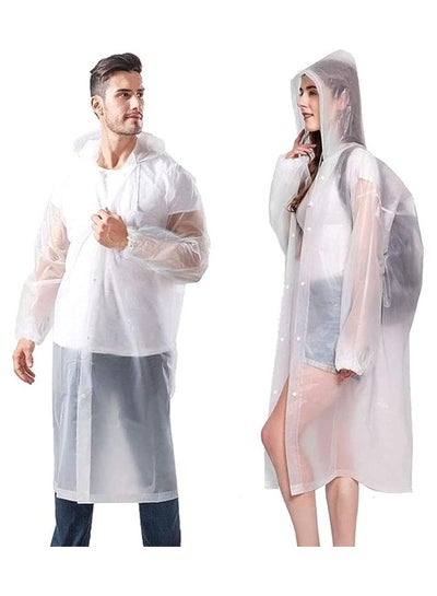 معطف واق من المطر قابل لإعادة الاستخدام مع غطاء رأس وأكمام مرنة للبالغين
