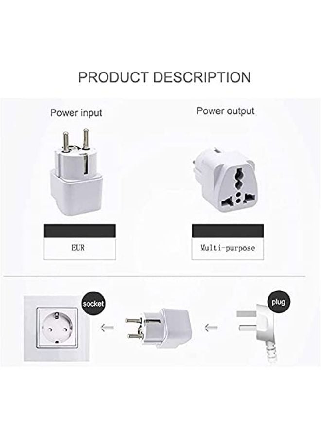 3 Pieces Universal AU US UK to EU Europe Plug AC 250V Power Travel Adapter