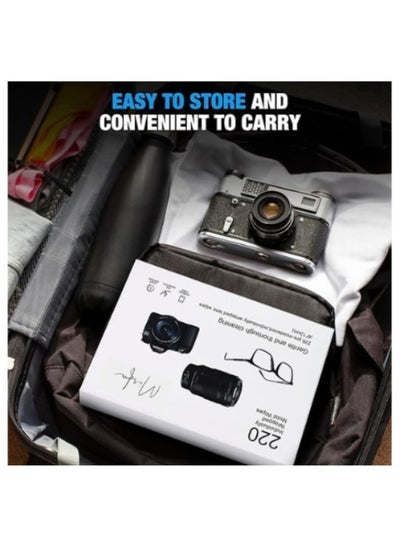 220 قطعة من مناديل تنظيف العدسات المبللة مسبقًا والمغلفة بشكل فردي من الألياف الدقيقة