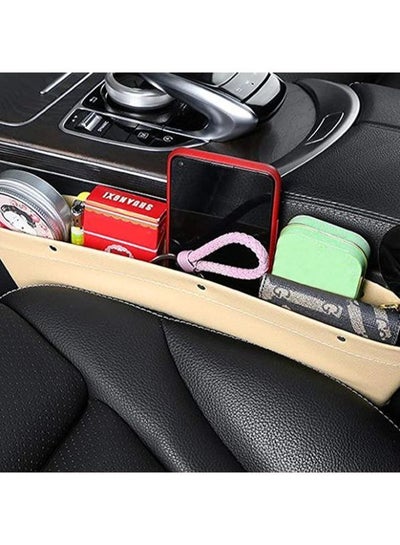 2 Pieces Car Seat Gap Organizer Car Seat Gap Filler PU Leather Car Storage Box Universal Fit in Between