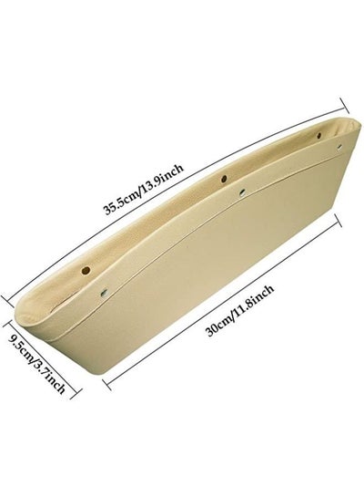 2 Pieces Car Seat Gap Organizer Car Seat Gap Filler PU Leather Car Storage Box Universal Fit in Between