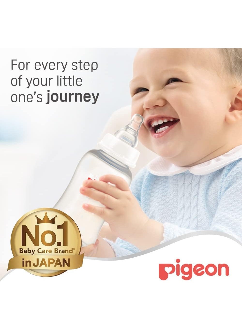 Pigeon Plastic Feeding Bottle Soft Silicone Nipple BPA & BPS Free, 0+ Months, Multicolour, 150ml