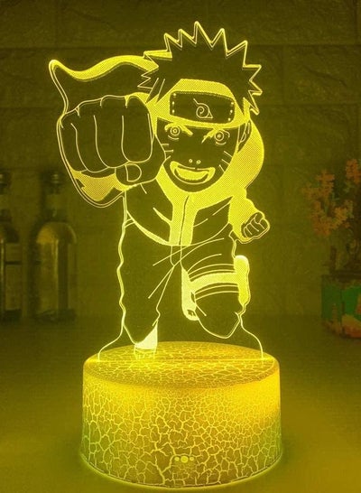 Multicolour 3D Night Light Illusion LED Lamps Decor Lamp for Kids Illusion Naruto Cool LED Night Light Japanese Anime Uzumaki Naruto with Dagger Kids New Year Bedroom Decor Kid Toys