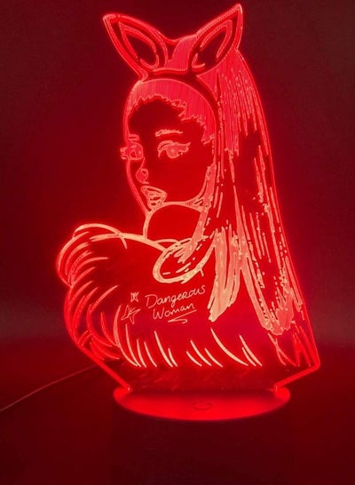 Multicolour Night Lights 3d Lamp Table Nightlight Celebrity Singer Ariana Grande Poster Cat Girl Fans Gift for Bedroom Decorative 3d LED Night Light
