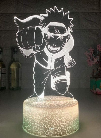 Multicolour 3D Night Light Illusion LED Lamps Decor Lamp for Kids Illusion Naruto Cool LED Night Light Japanese Anime Uzumaki Naruto with Dagger Kids New Year Bedroom Decor Kid Toys