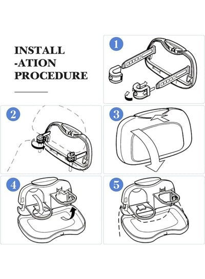 منظم طاولة الطعام للمقعد الخلفي للسيارة قابل للطي
