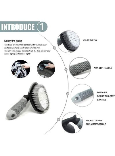 Wheel Brush for Car Alloy Wheel and Tyre Brush Cleaning Set with Towel