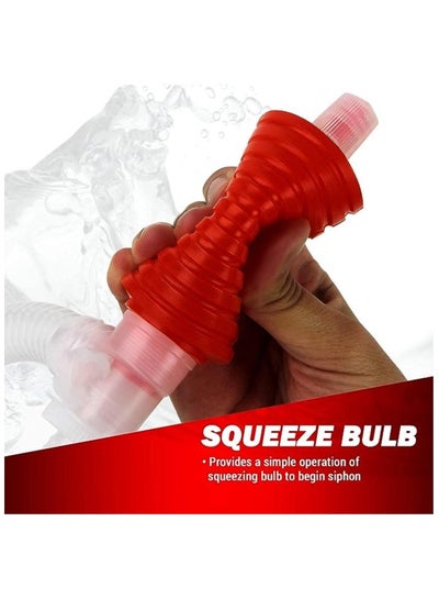 مضخة سيفون لنقل السائل/الوقود - سيفون ضغط كبير لجزازات العشب والضخ اليدوي للبنزين والماء والمزيد