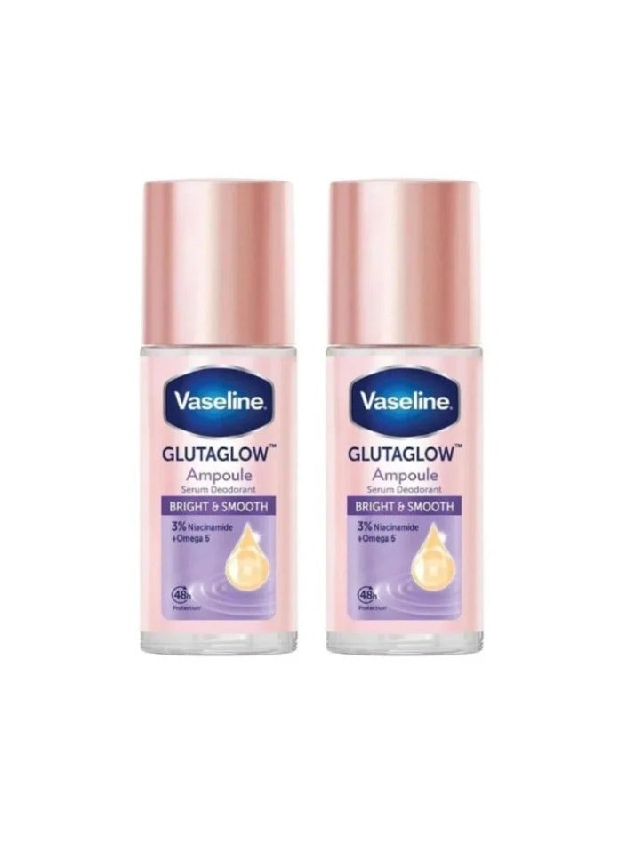 Vaseline Glutaglow Bright & Smooth Ampoule Serum Deodorant - 45ml 2PCS